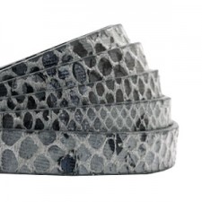Flat 10mm artificial leather snake Anthracite grey